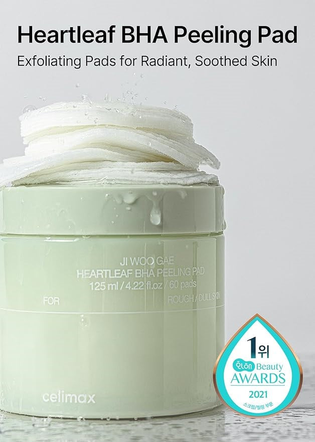Celimax – Disques exfoliants BHA à la feuille de cœur Jiwoogae, 60 unités