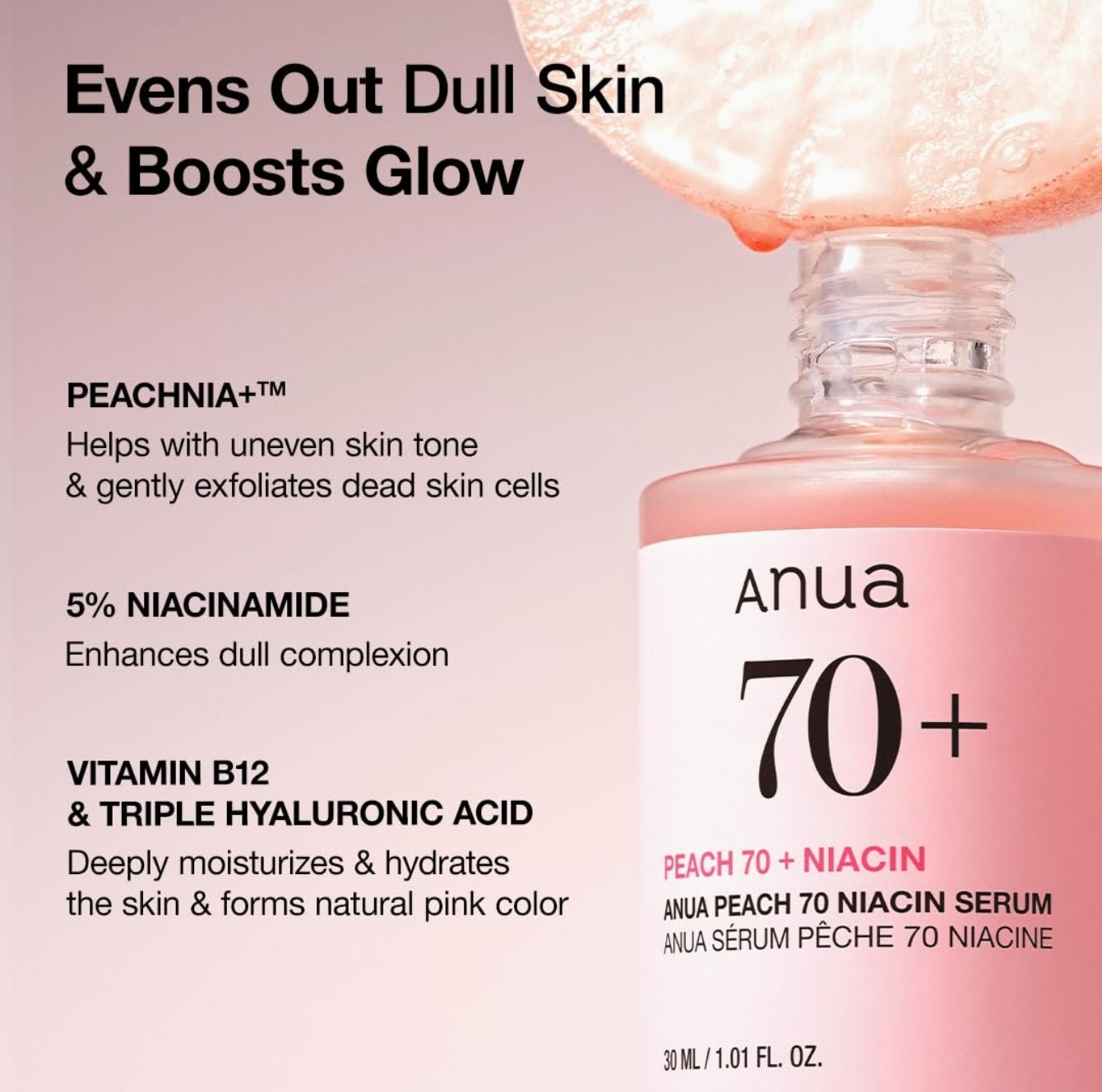Anua – Peach 70 Niacin Serum, 30ml