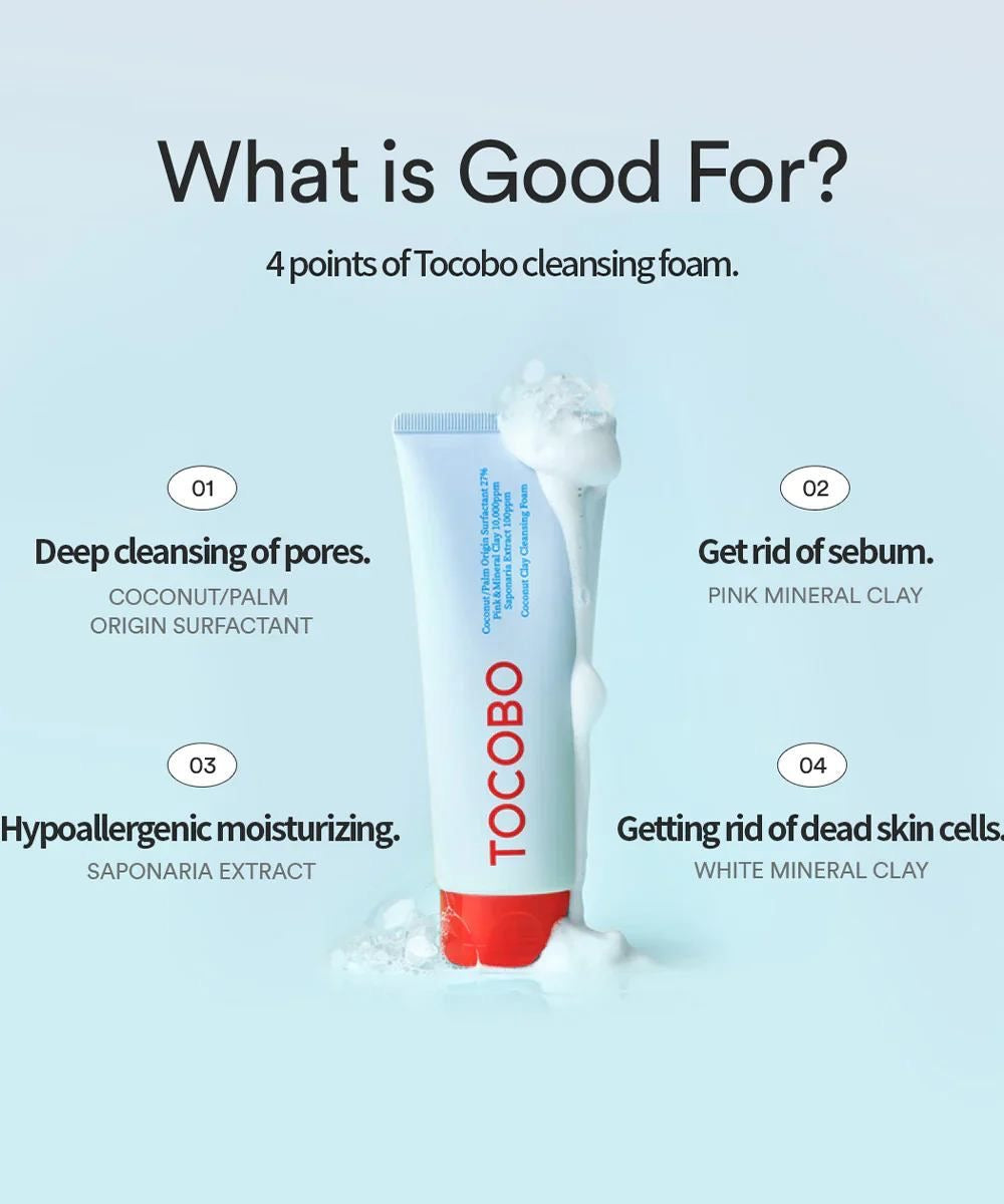 TOCOBO – Coconut Clay Cleansing Foam – 150ml
