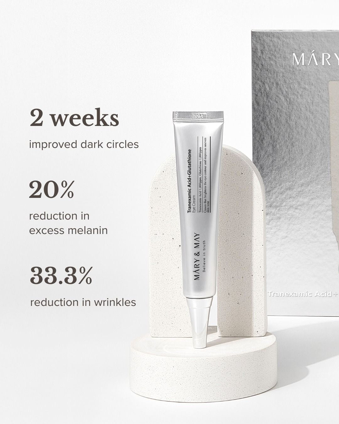 Mary&May – Crème contour des yeux à l'acide tranexamique et au glutathion, 30 ml