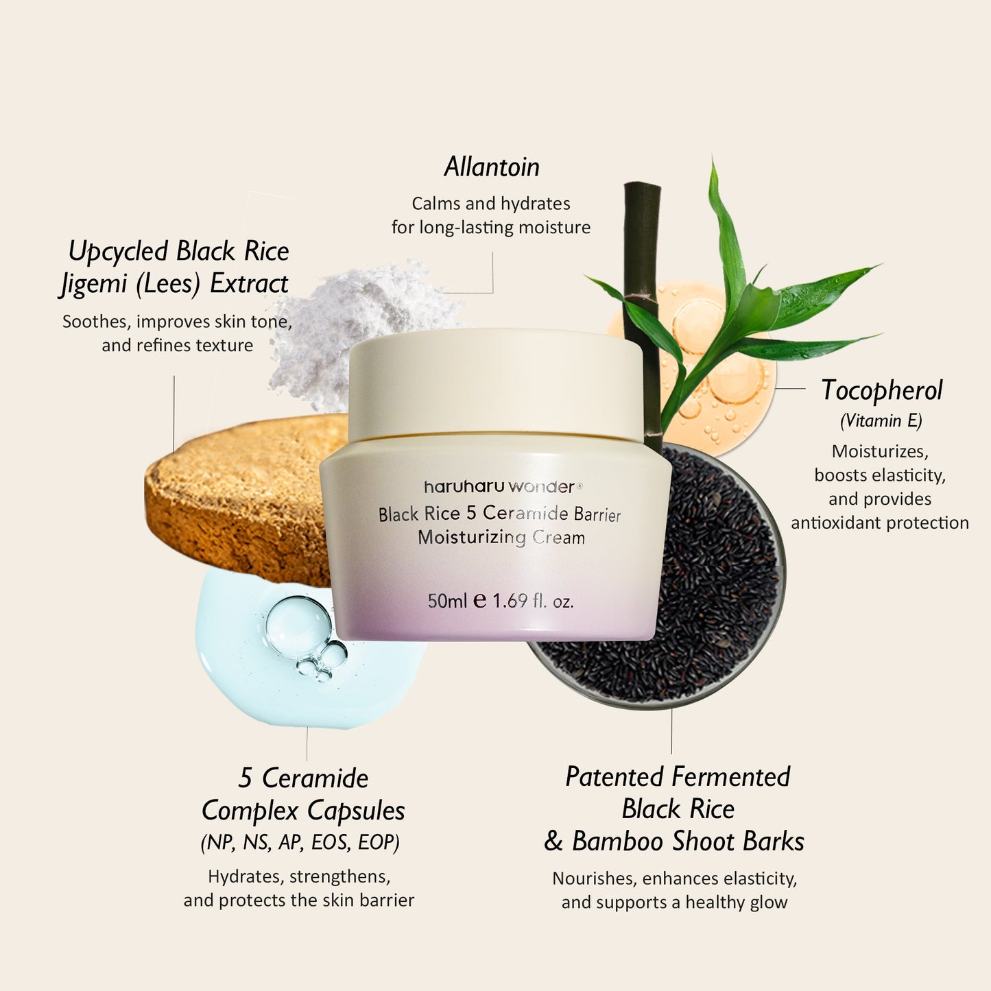 Haruharu Wonder – Black Rice 5 Ceramide Barrier Moisturizing Cream 50ml