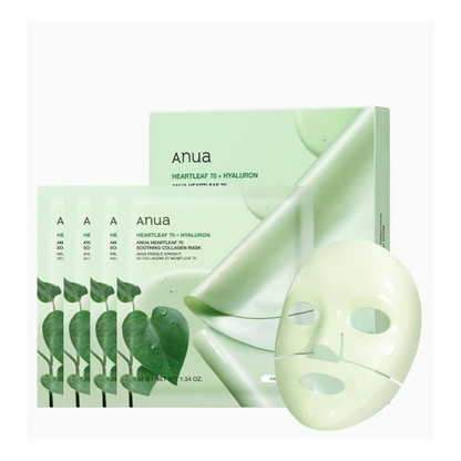 Anua – Heartleaf 70 Soothing Collagen Mask – 4pcs * 38g
