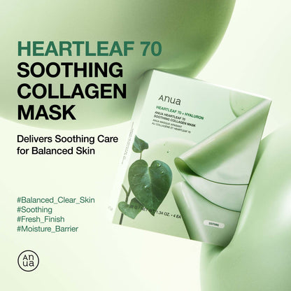 Anua – Heartleaf 70 Soothing Collagen Mask – 4pcs * 38g