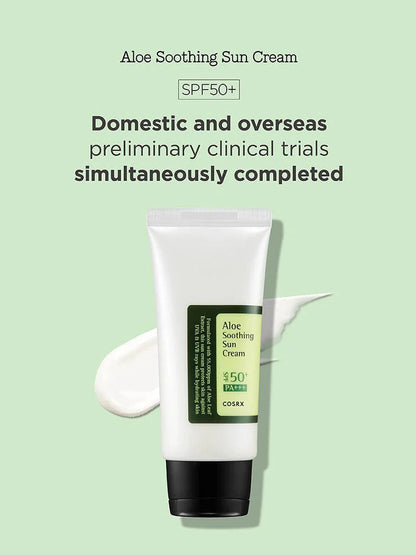 COSRX – Crème solaire apaisante à l'aloe vera SPF50 PA+++, 50 ml