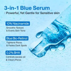 Numbuzin - Sérum affinant les pores au bio-rétinol bleu n°3 - 30 ml