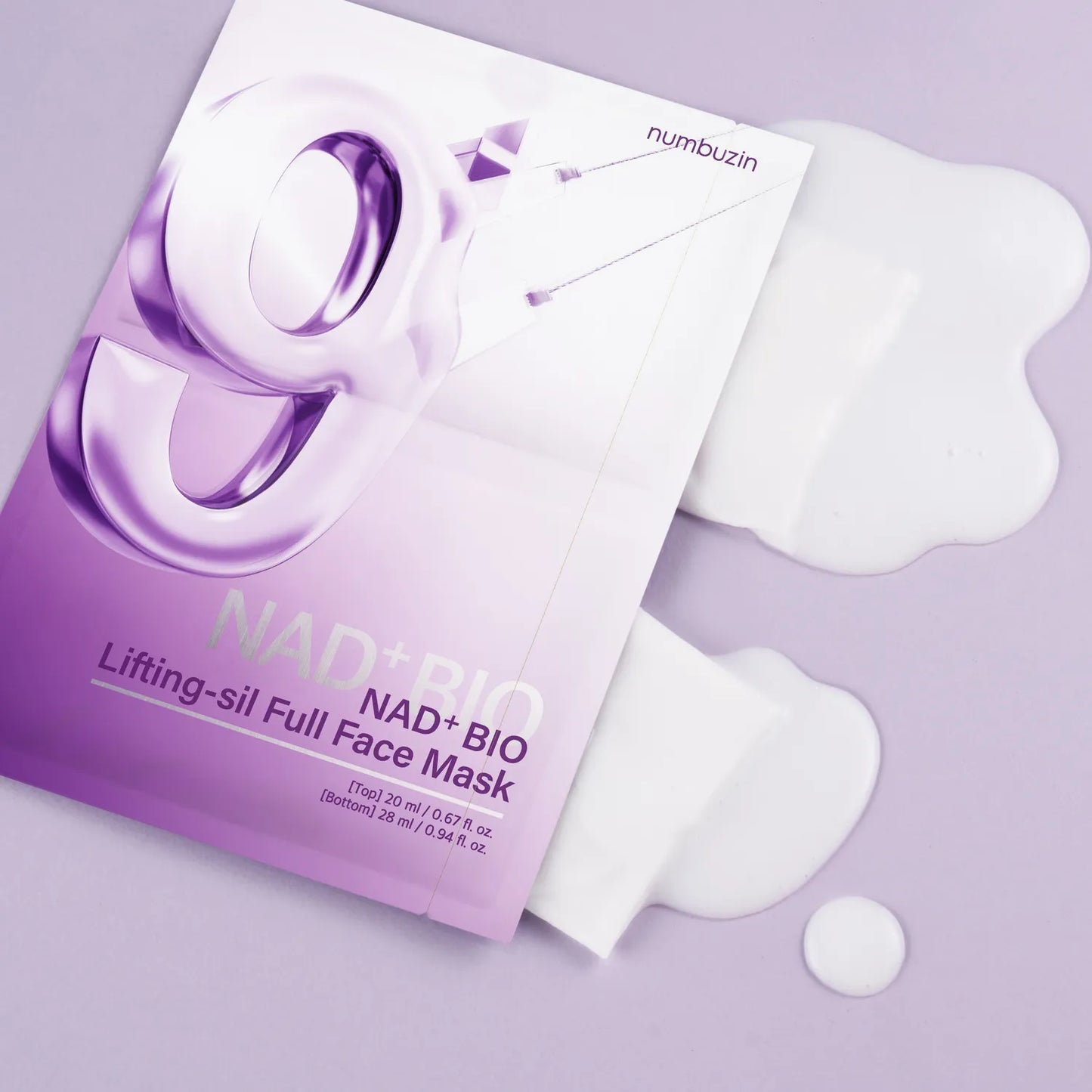 Numbuzin - Masque visage complet No.9 NAD+, 28 ml, 1 pièce