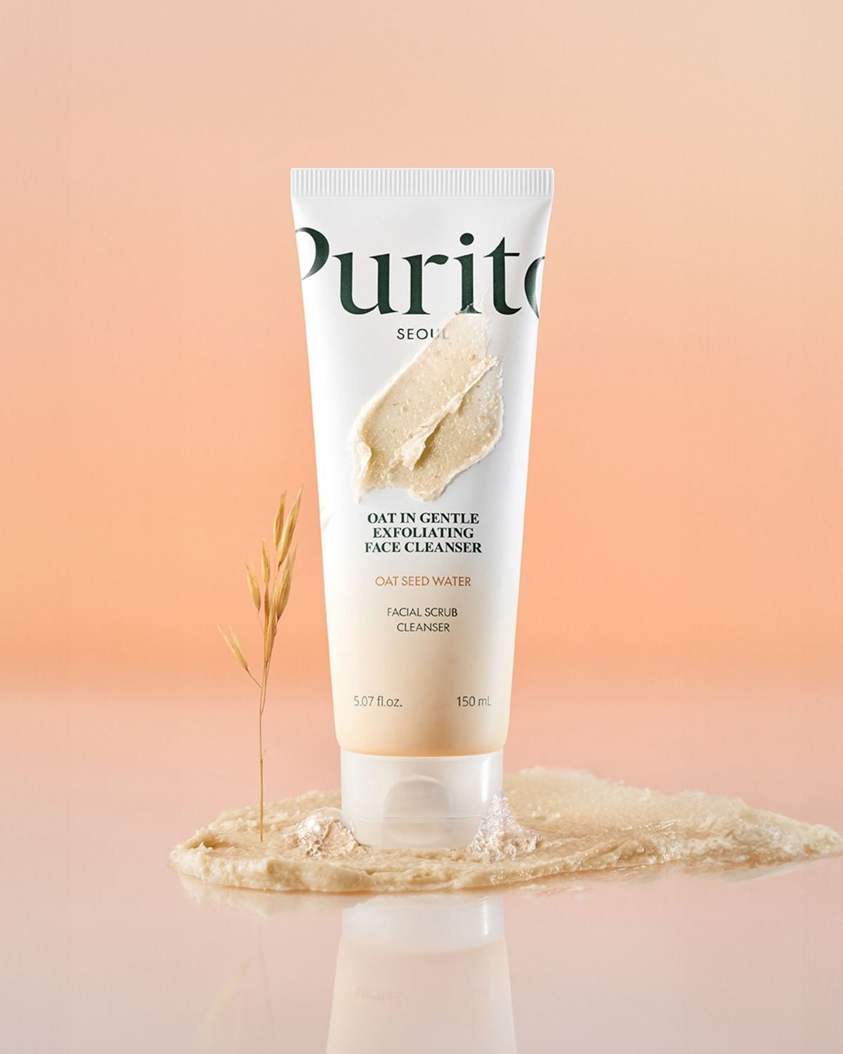 PURITO - Nettoyant exfoliant doux pour le visage à l'avoine, 150ml