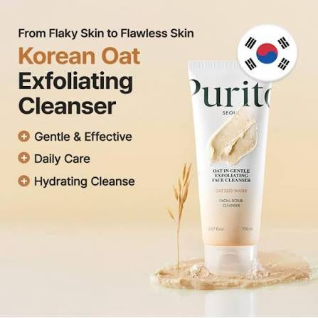 PURITO - Nettoyant exfoliant doux pour le visage à l'avoine, 150ml