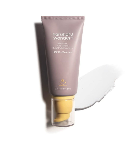Haruharu Wonder – Crème solaire minérale pure au riz noir, effet apaisant quotidien, FPS 50+ PA++++ – 50 ml