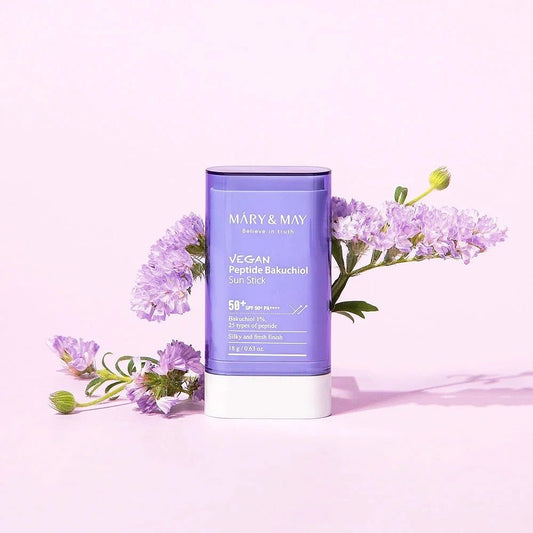 Mary &amp; May – Stick solaire végan au peptide de bakuchiol SPF50+ PA++++ 18 g