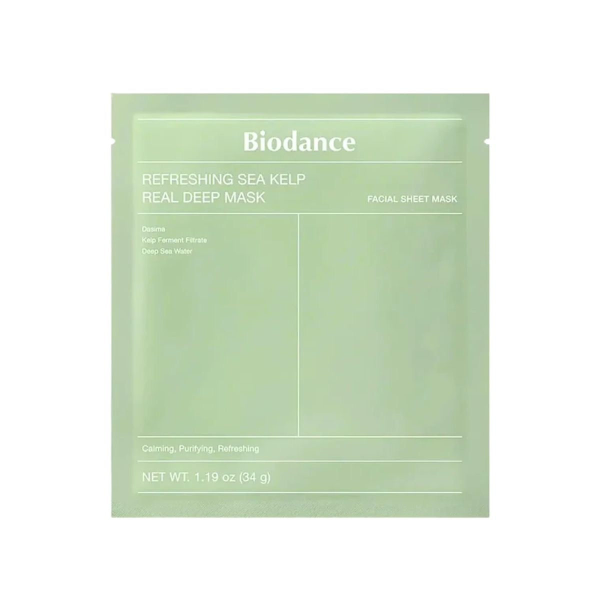 Biodance – Masque rafraîchissant aux algues marines Real Deep Mask 1 boîte (34 g x 4 unités)