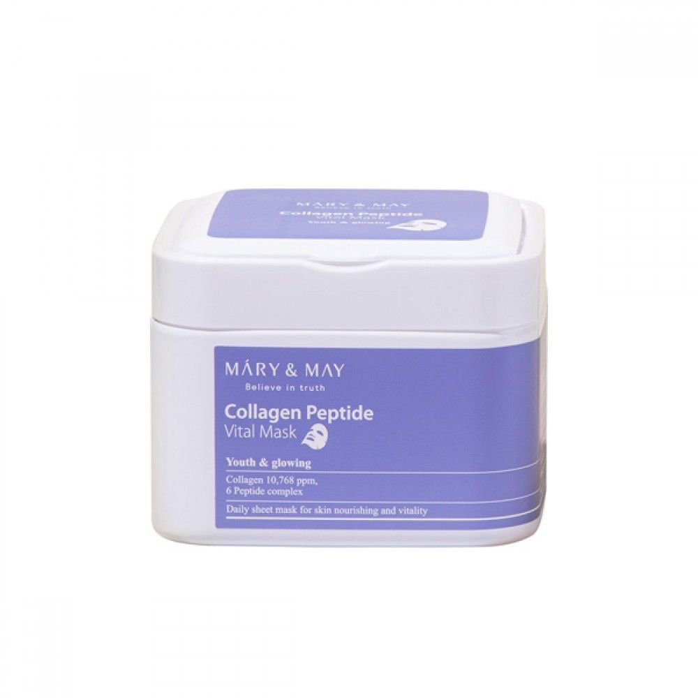 Masque vital aux peptides de collagène Mary &amp; May (30 unités)