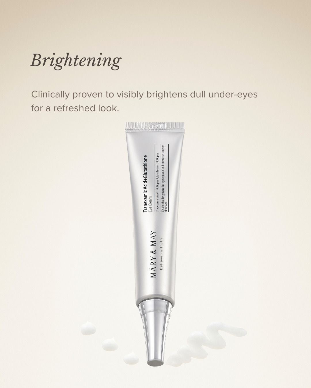 Mary&amp;May – Crème contour des yeux à l'acide tranexamique et au glutathion, 30 ml